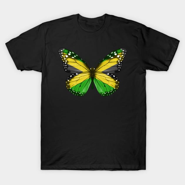 Jamaican Flag  Butterfly - Gift for Jamaican From Jamaica T-Shirt by Country Flags